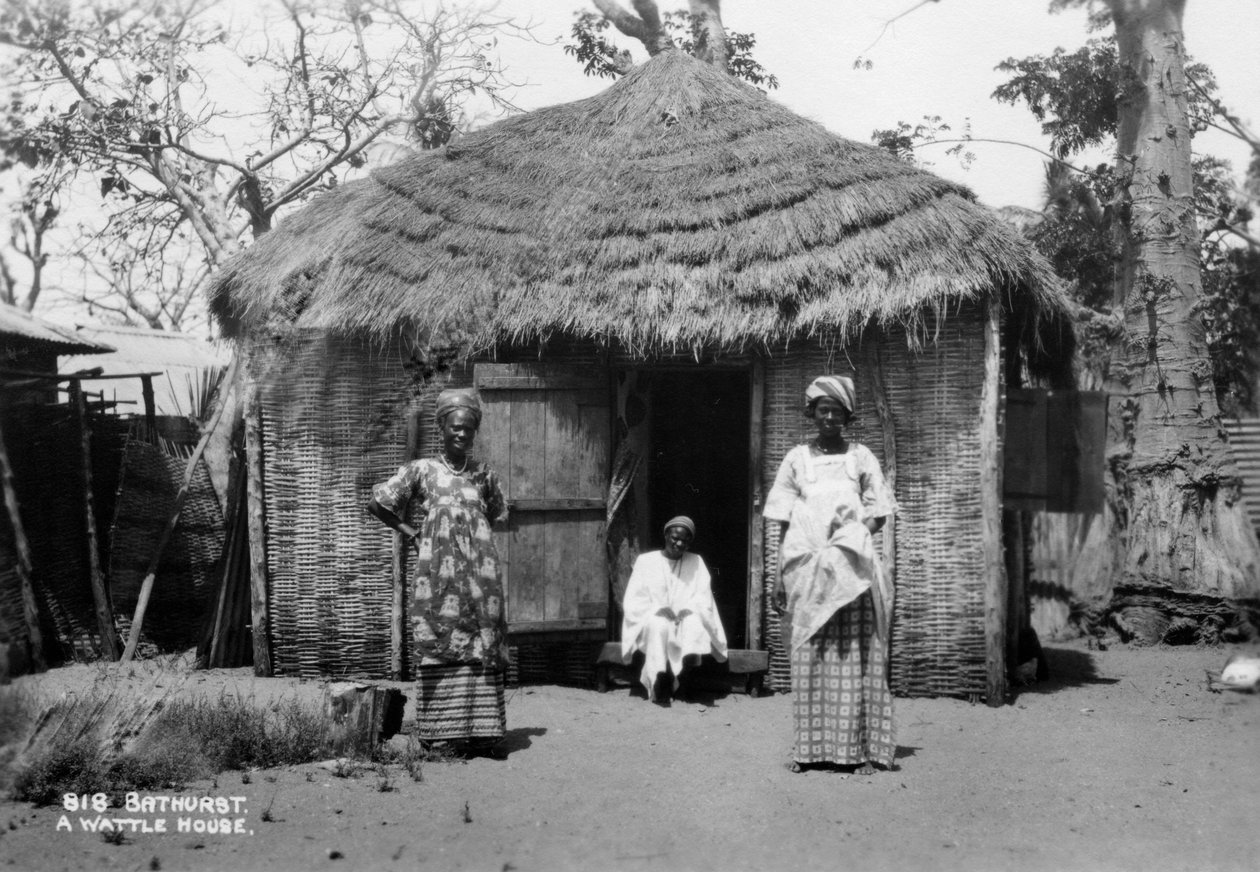 Et wattlehus, Bathurst, Gambia, 1900-tallet av Unbekannt