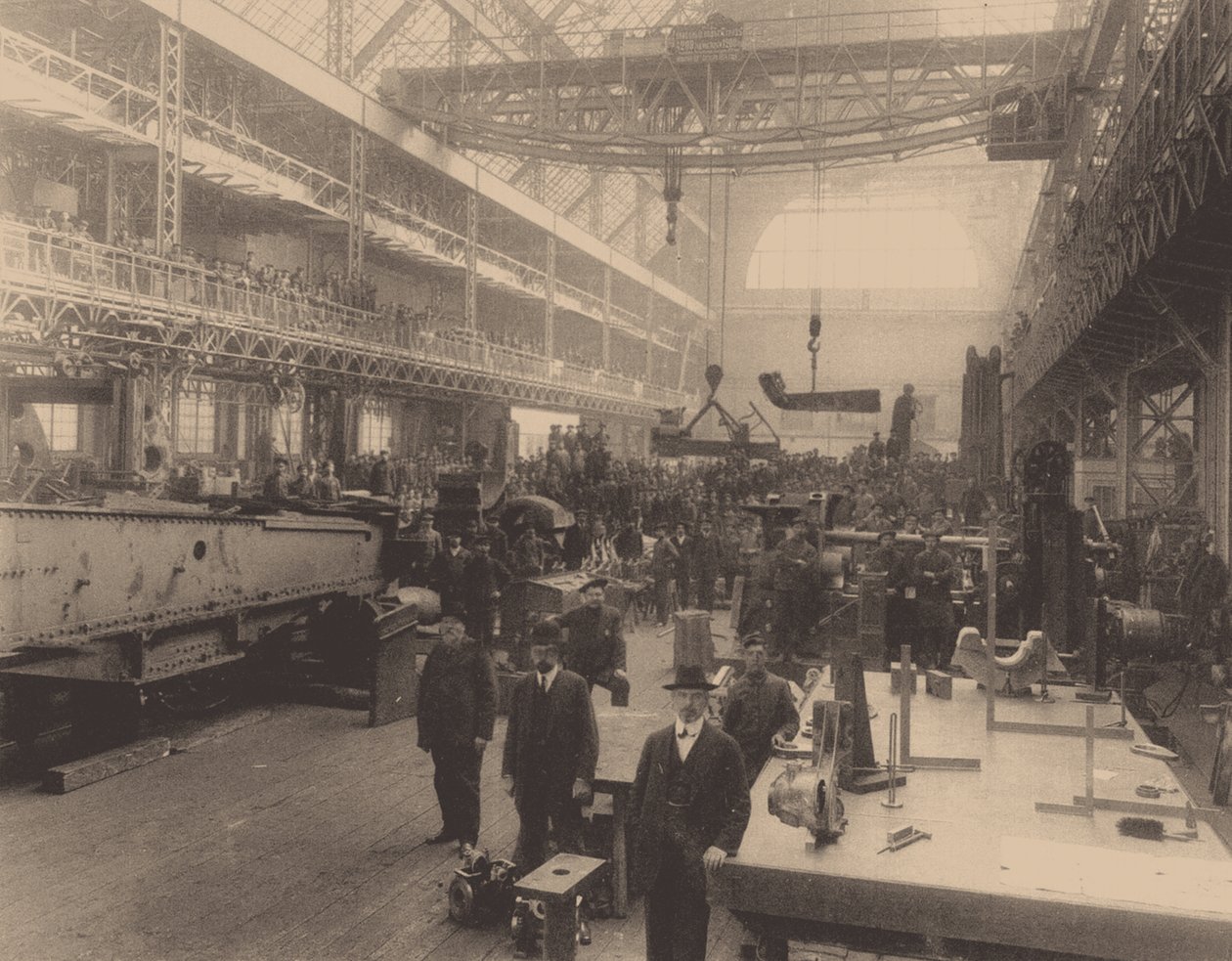 Et verksted fra Putilov-fabrikken, ca. 1914 av Unbekannt