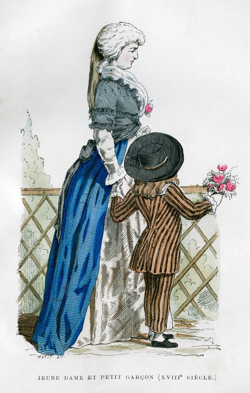 En ung dame og en gutt, 1700-tallet 1882-1884 av Unbekannt