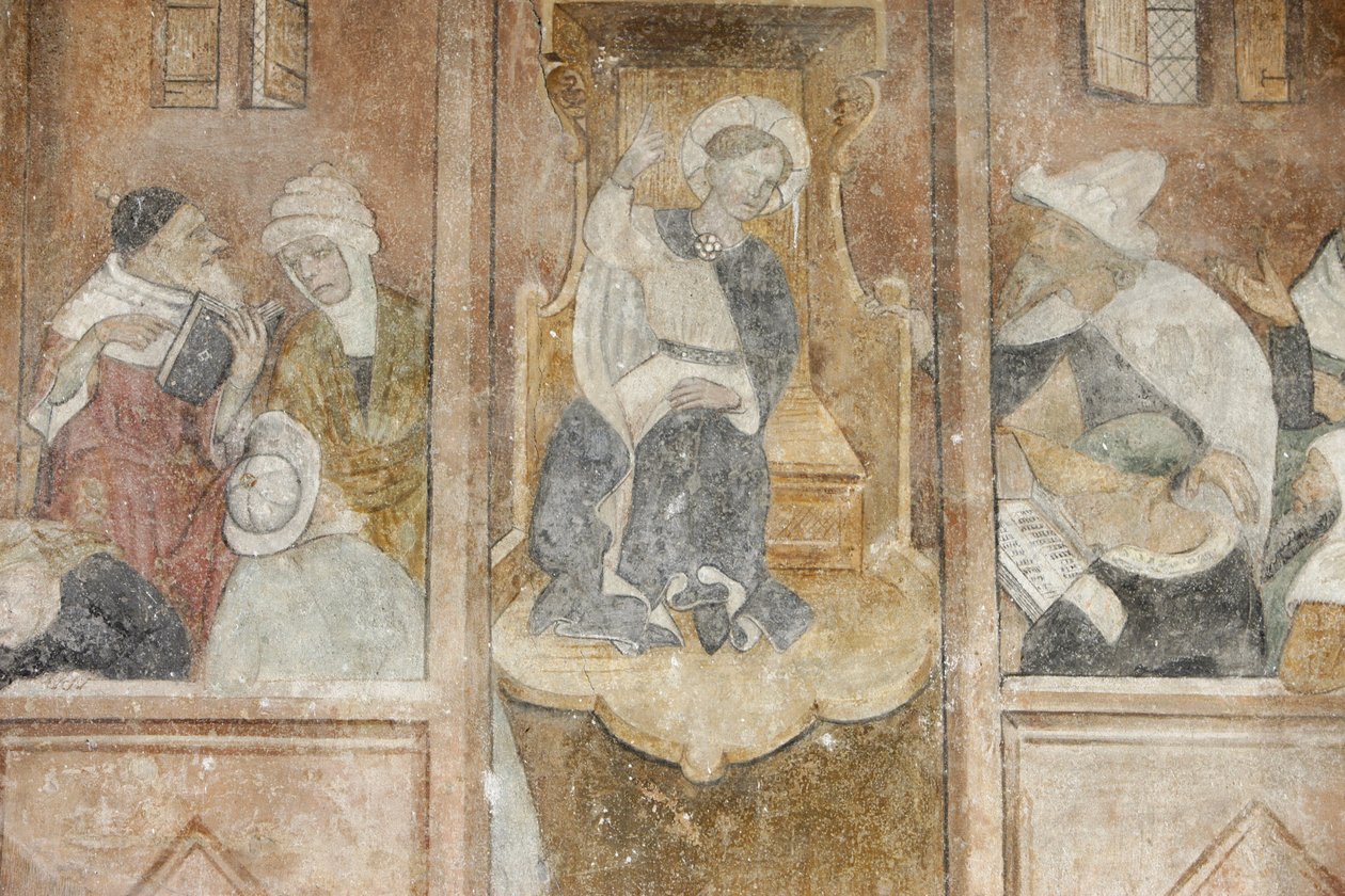 Abondance klosterkirkefresco: Jesus med rabbinerne, Abondance, Frankrike av Unbekannt
