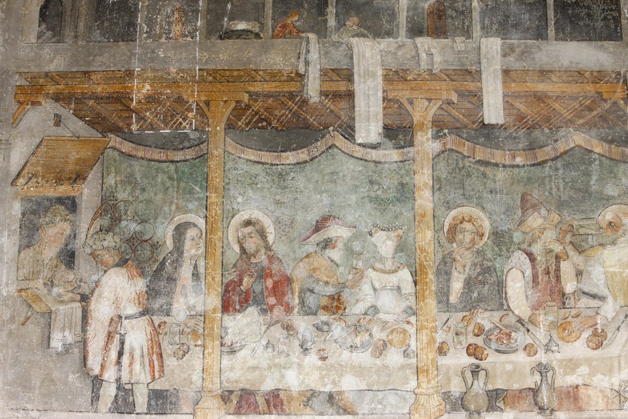Abondance klosterkirke fresco: bryllupet i Cana, Abondance, Frankrike av Unbekannt