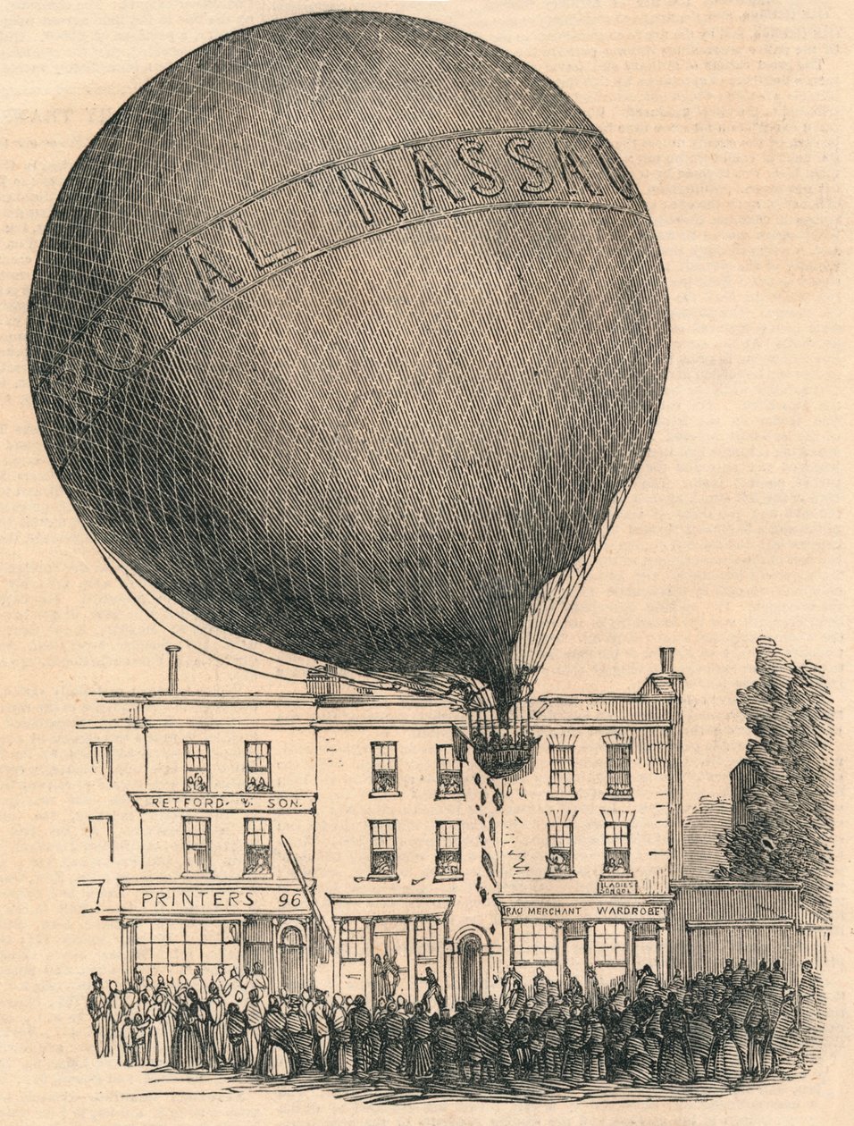 Ulykke med Nassau-ballongen i London-Road, onsdag 1849. av Unbekannt