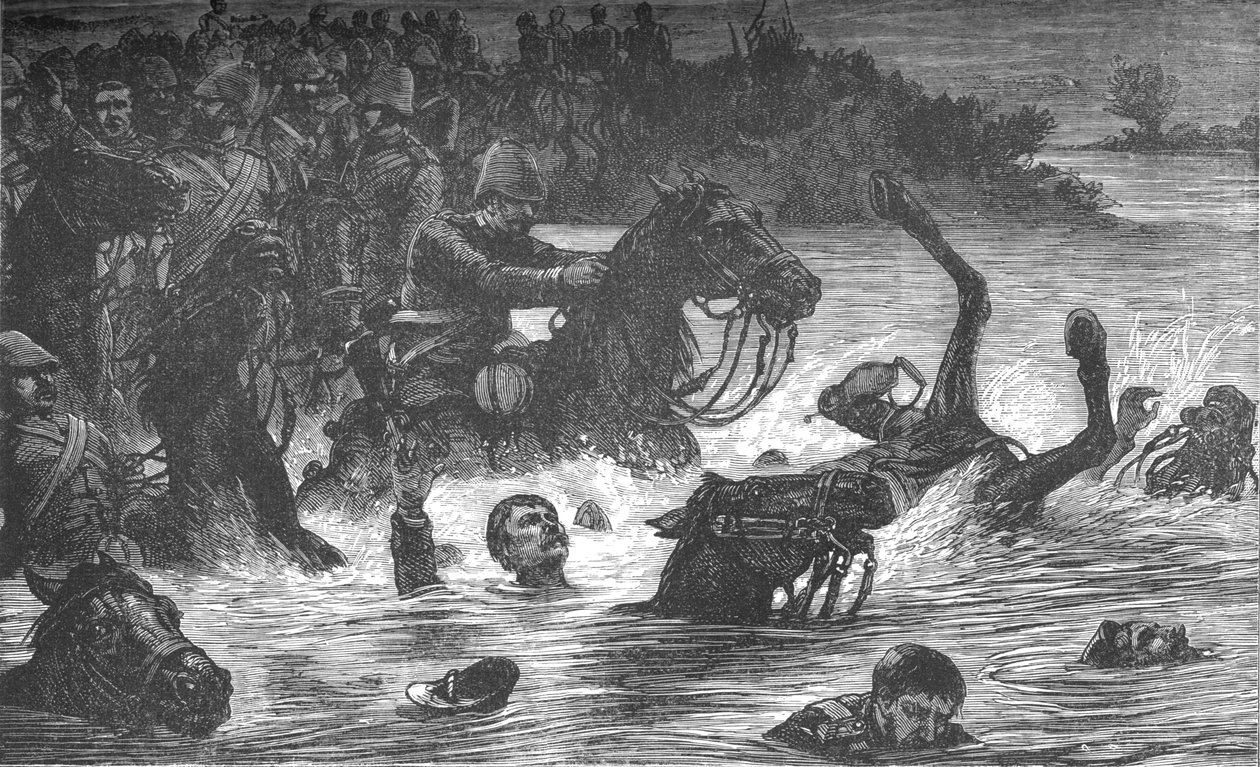 Ulykke med de tiende husarer, ca 1880 av Unbekannt