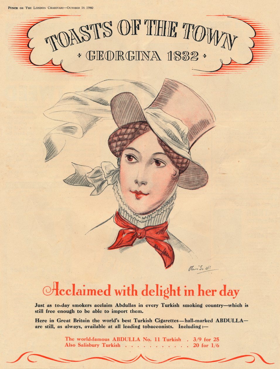 Hyldet med glede i sin tid, Toasts of the Town - Georgina 1832, 1940 av Unbekannt