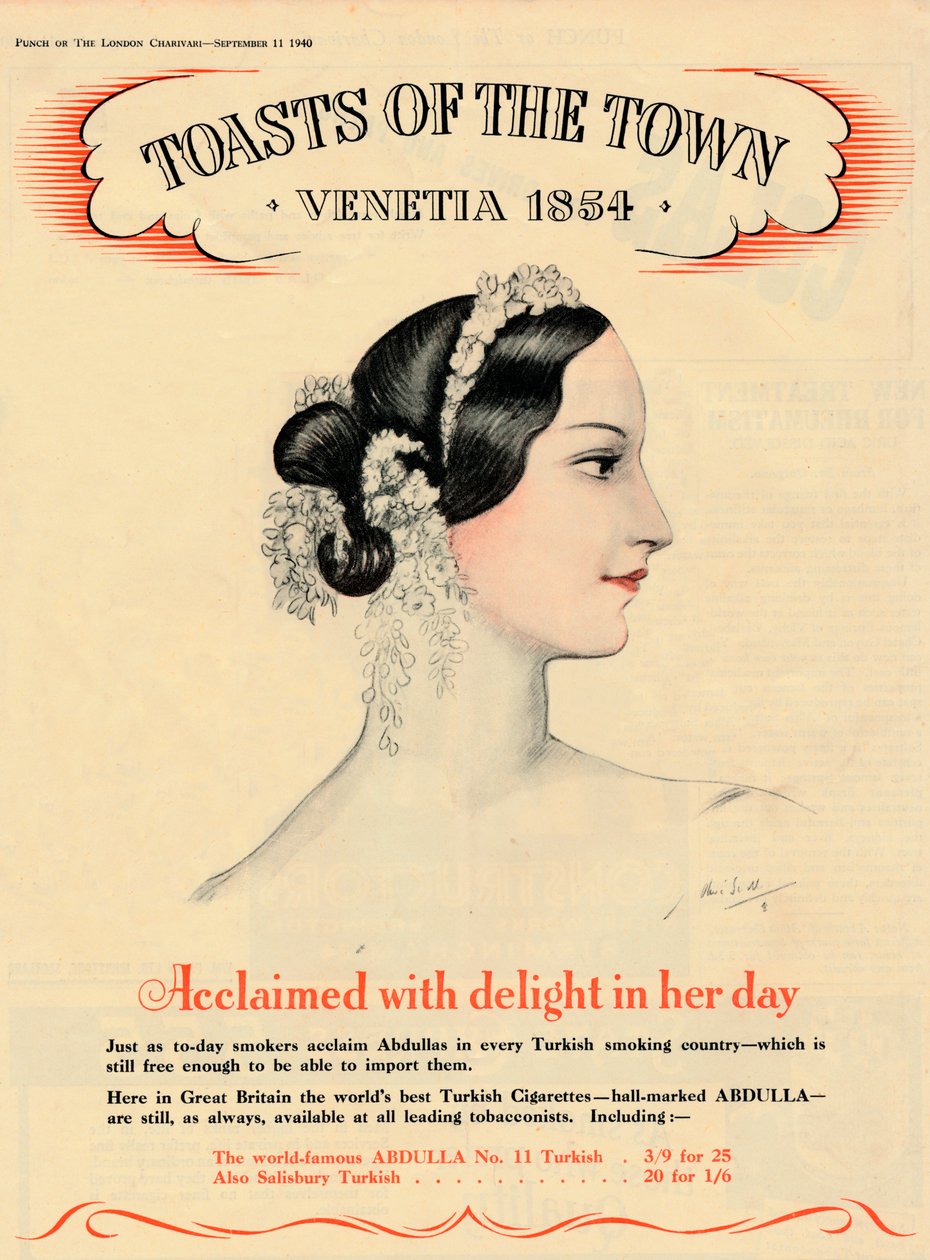 Anerkjent med glede i sin tid, Toasts of the Town - Venetia 1854, 1940 av Unbekannt