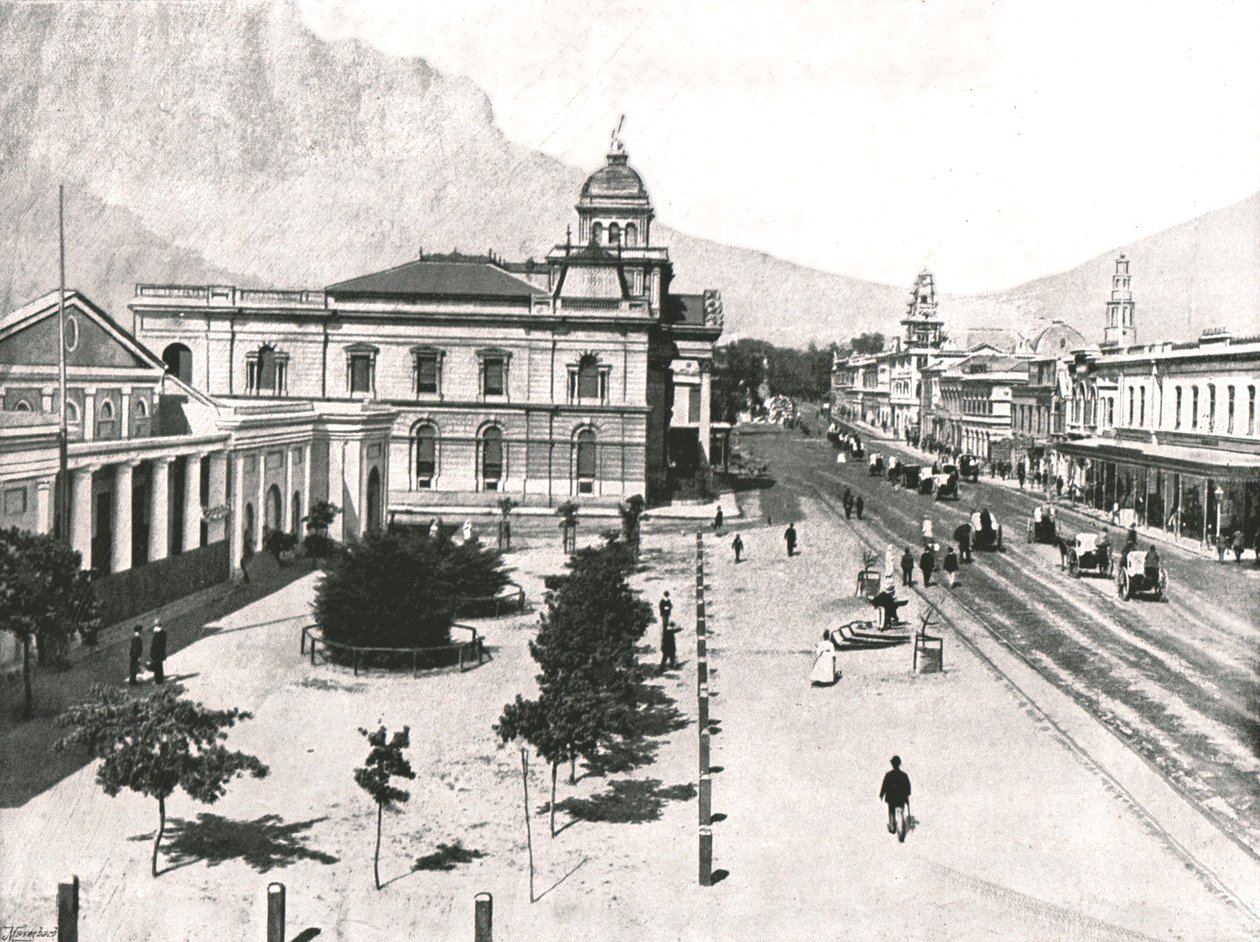 Adderley Street, med Commercial Exchange og Standard Bank, Cape Town, Sør-Afrika, 1895. av Unbekannt