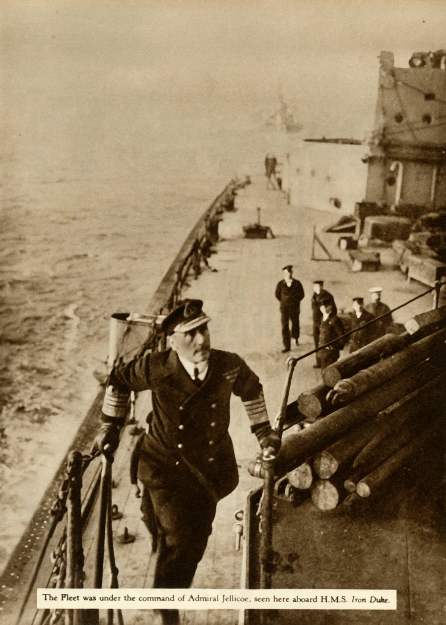 Admiral Jellicoe ombord på HMS Iron Duke, 1914, 1935. av Unbekannt