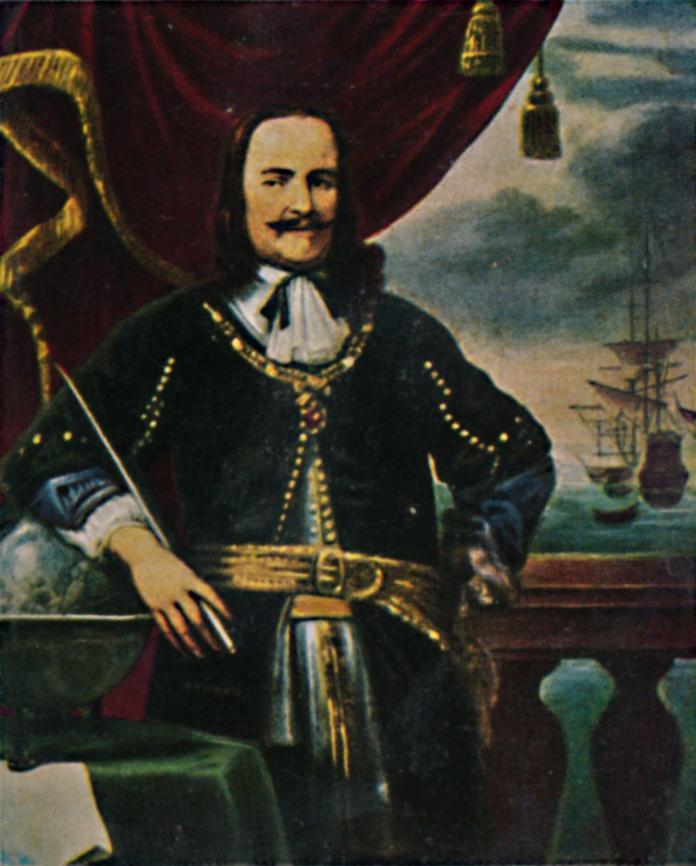 Admiral de Ruyter 1607-1676. - Maleri av F. Bol, 1934. av Unbekannt