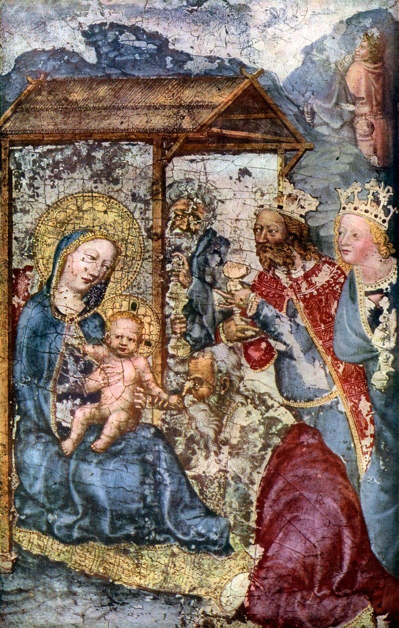 Tilbedelse av de tre konger, c1360 1955 av Unbekannt