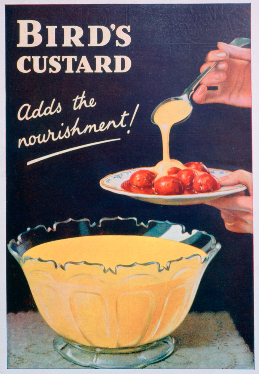 Annonse for Birds Custard, 1935 av Unbekannt