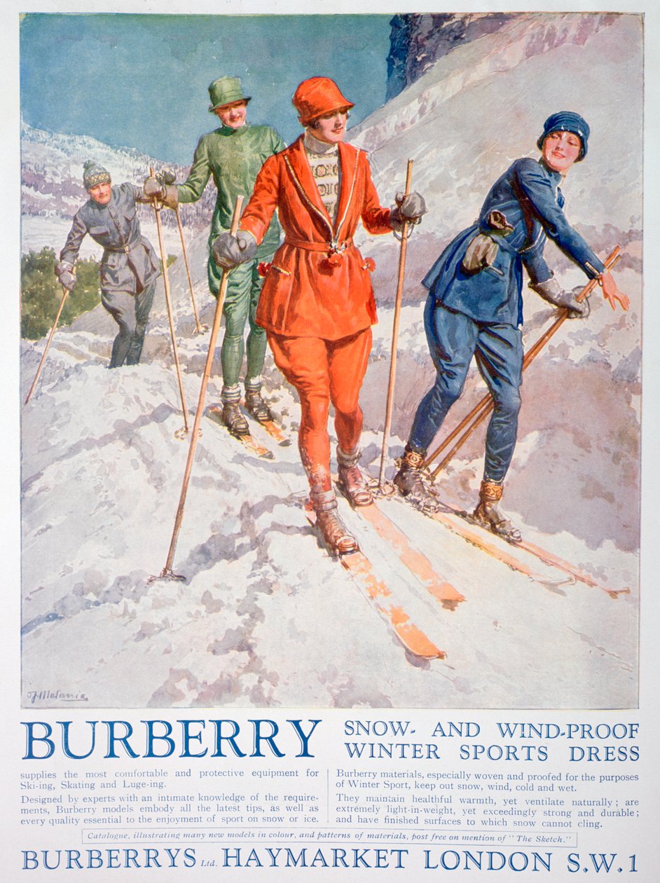 Annonse for Burberry vintersportskjole, 1927 av Unbekannt