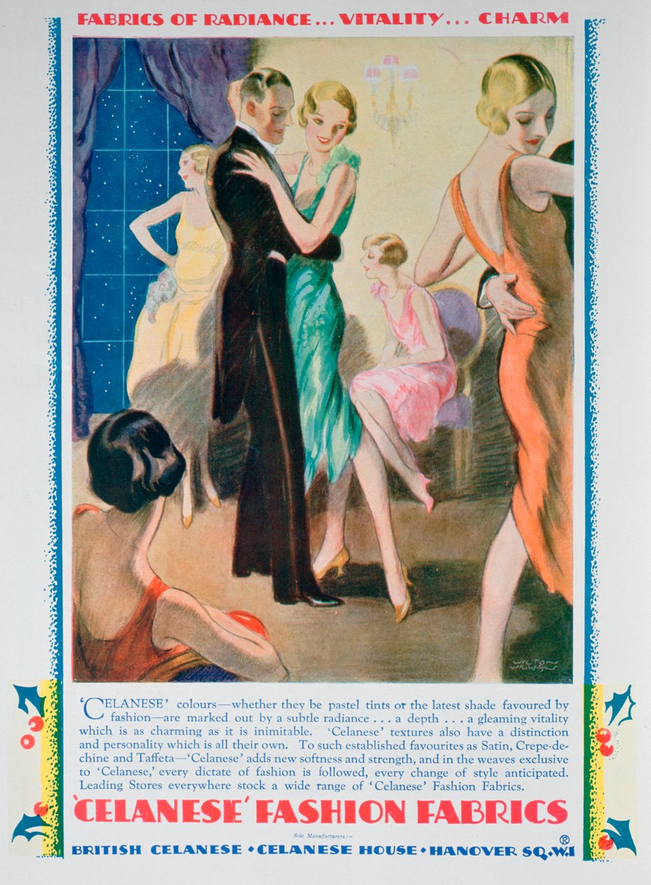 Annonse for Celanese Fashion Fabrics, 1928 av Unbekannt