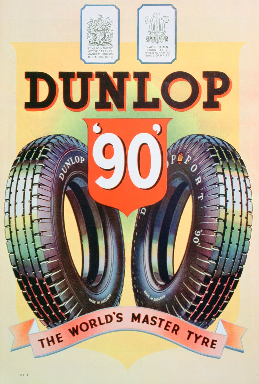 Annonse for Dunlop 90-dekk, 1935 av Unbekannt