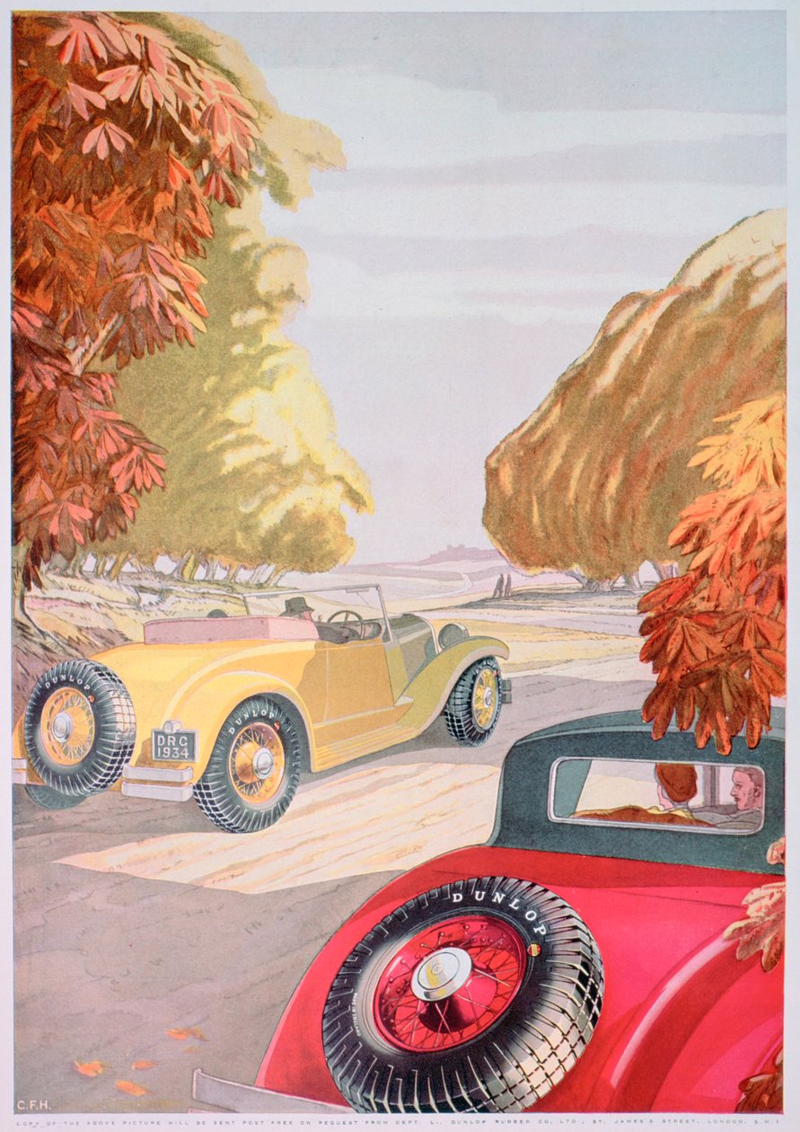 Annonse for Dunlop-dekk, 1934 av Unbekannt
