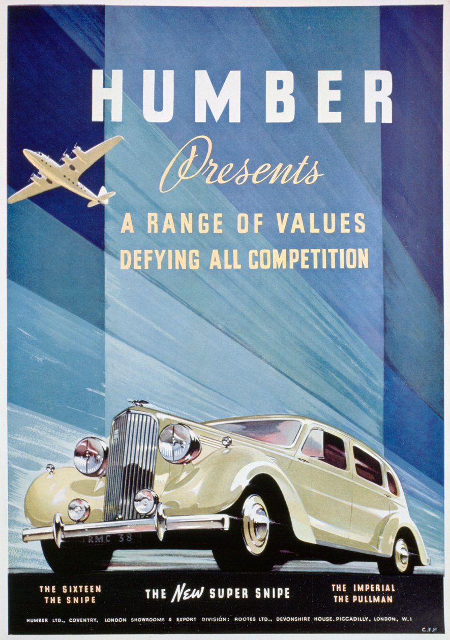 Annonse for Humber-biler, 1938 av Unbekannt