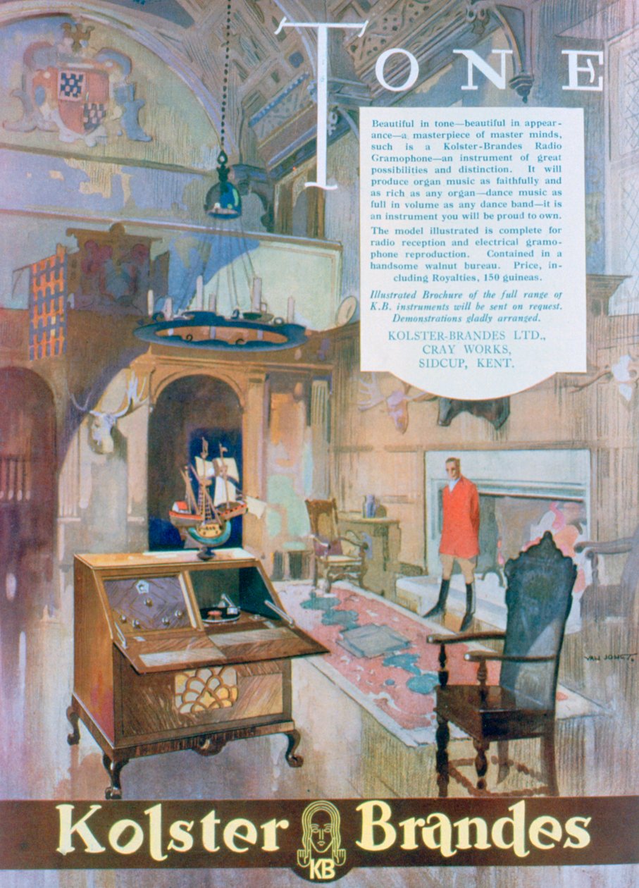 Annonse for Kolster Brandes radiogrammofoner, 1930 av Unbekannt