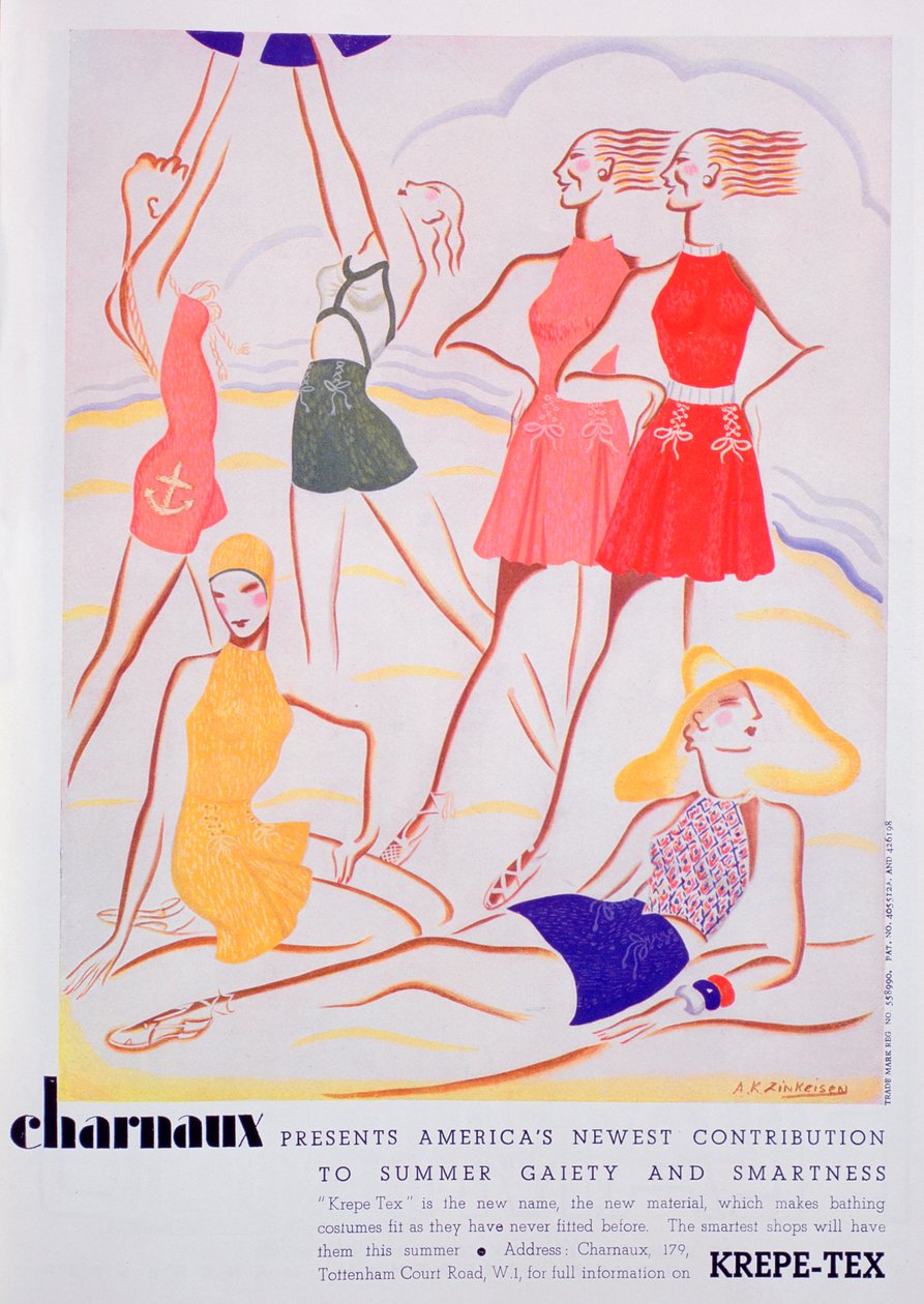 Annonse for Krepe-Tex badedrakter, 1935 av Unbekannt