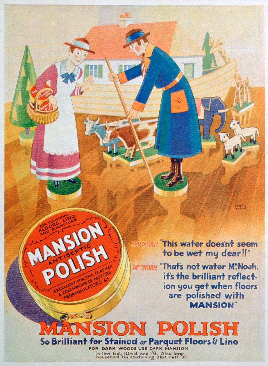 Annonse for Mansion antiseptisk gulvpolish, 1933 av Unbekannt
