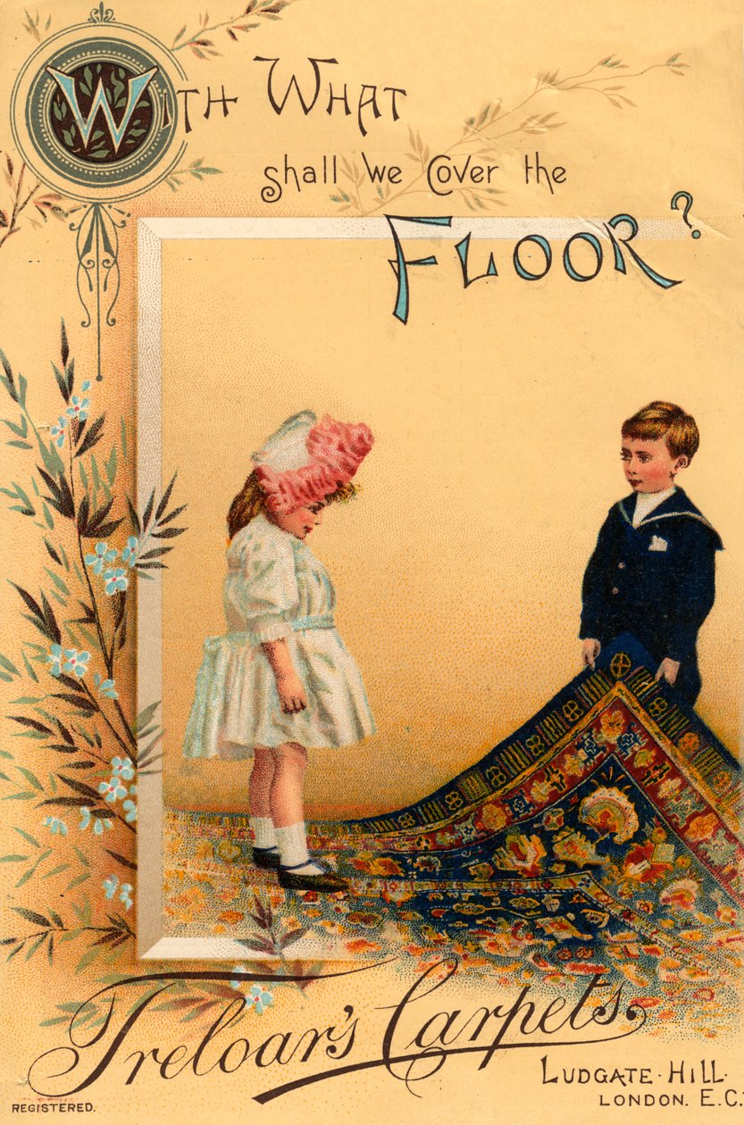 Annonse for Treloars-tepper, fra Ludgate Hill, London av Unbekannt