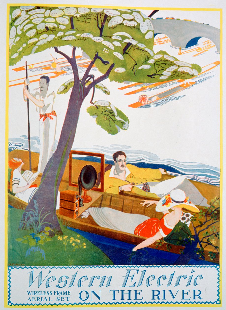 Annonse for Western Electric Company trådløse antennesett, 1923 av Unbekannt