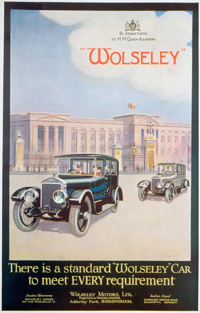 Annonse for Wolseley-biler, 1922 av Unbekannt