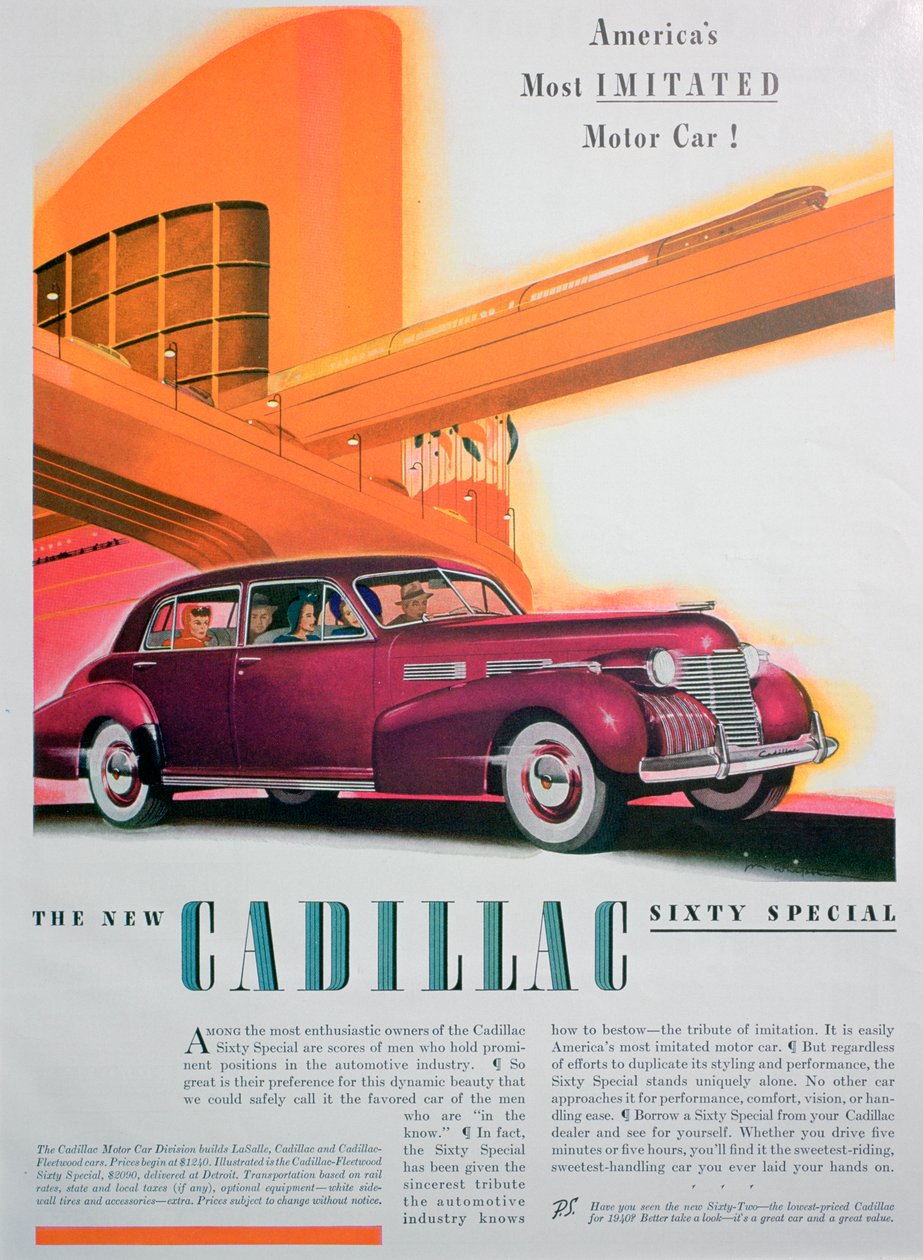 Annonse for Cadillac Sixty Special-bilen, 1940 av Unbekannt