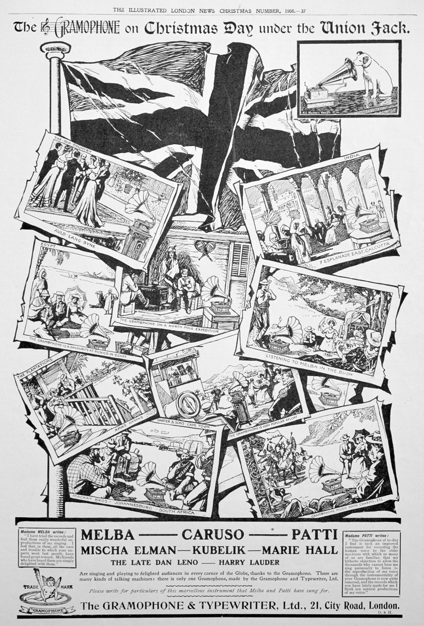 Annonse for Gramophone and Typewriter Co, 1906 av Unbekannt