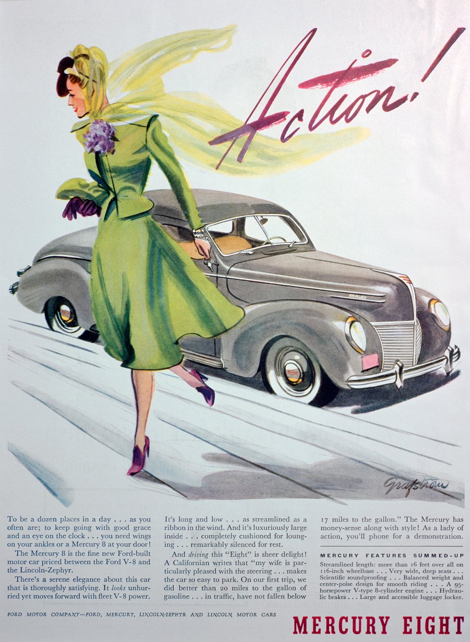 Annonse for Mercury Eight-bilen, 1939 av Unbekannt