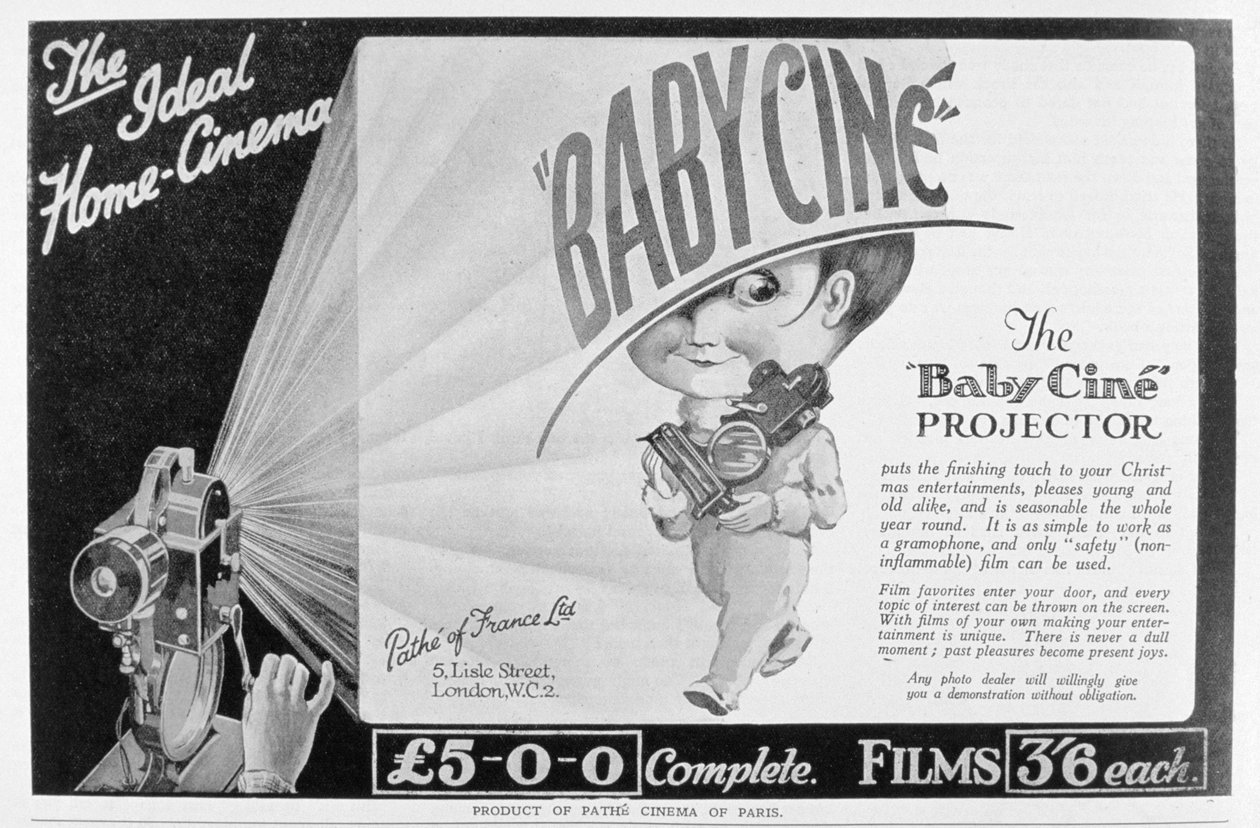 Annonse for Pathe Babycine filmprojektor, 1926 av Unbekannt