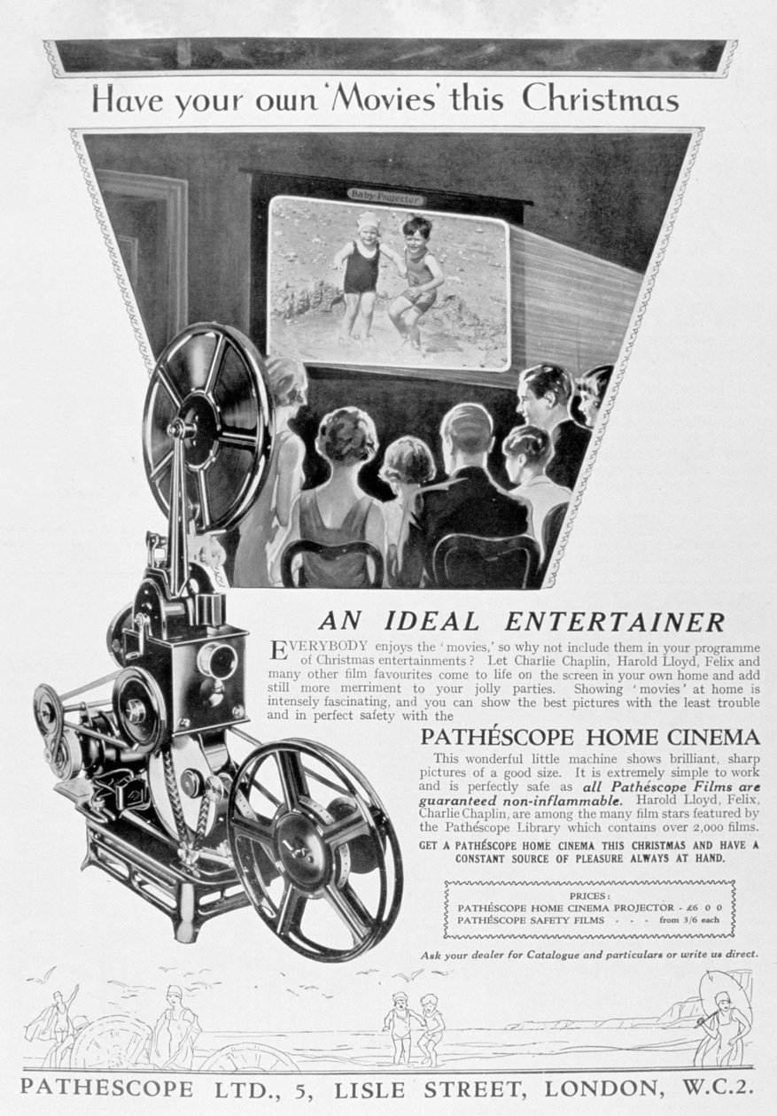 Annonse for Pathescope Home Cinema, 1928 av Unbekannt