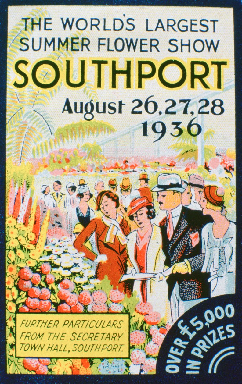 Annonse for Southport Flower Show, Lancashire, 1936 av Unbekannt
