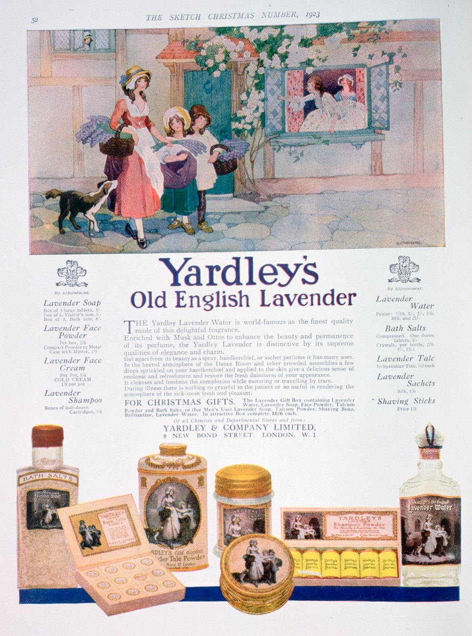 Annonse for Yardleys Old English Lavender-serie, 1923 av Unbekannt