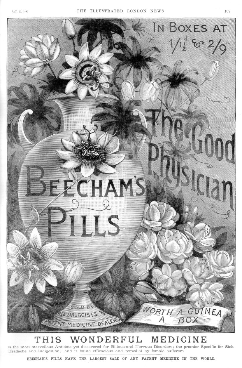 Annonse for Beechams Pills, 1887 av Unbekannt