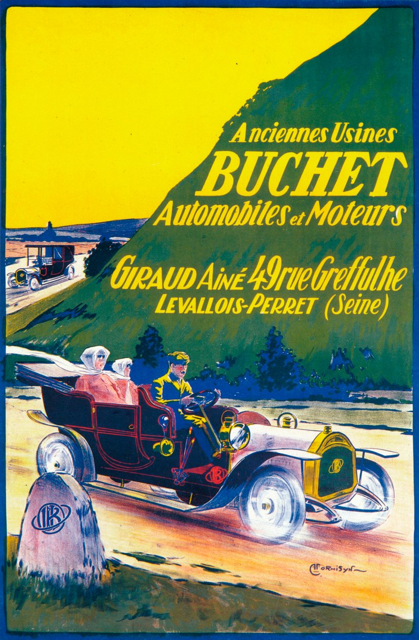 Annonse for Buchet-biler, c1910-tallet av Unbekannt