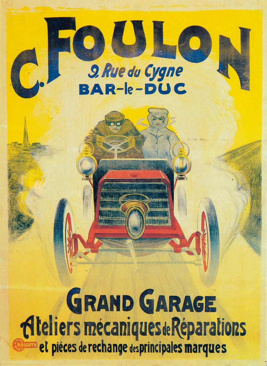 Annonse for C Foulons Garage, Bar-le-Duc, Frankrike, c1900 av Unbekannt