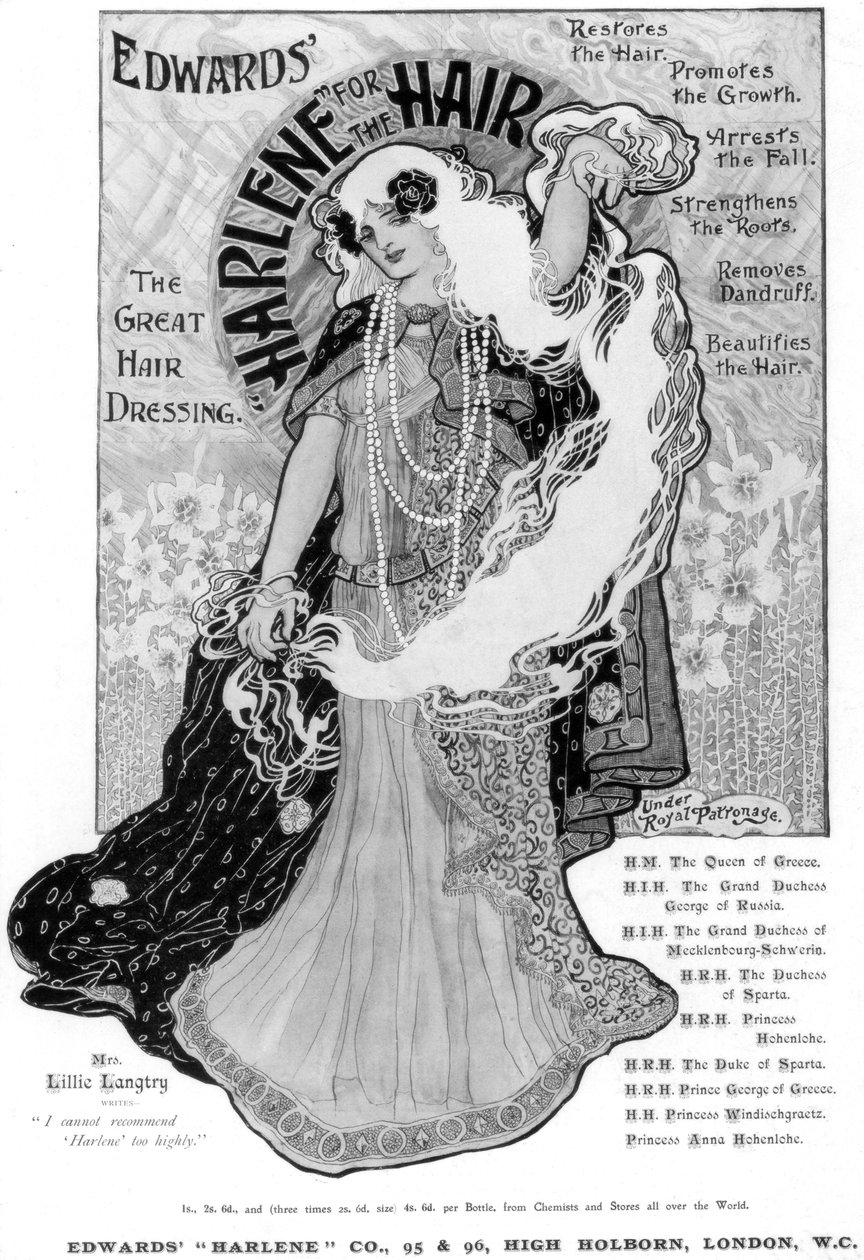 Annonse for Edwards Harlene for Hair, 1902 av Unbekannt