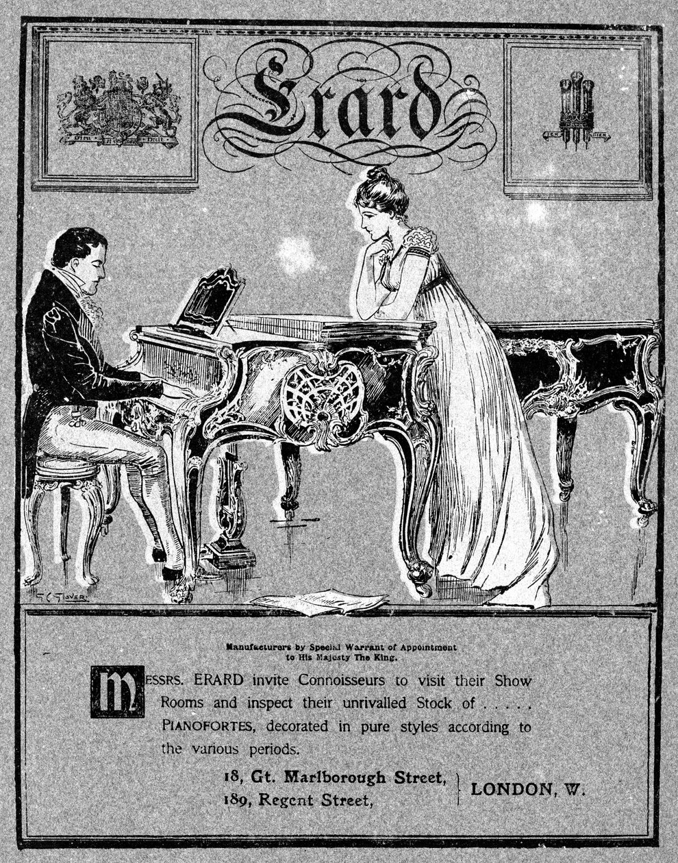 Annonse for Erard-pianoer, 1901 av Unbekannt