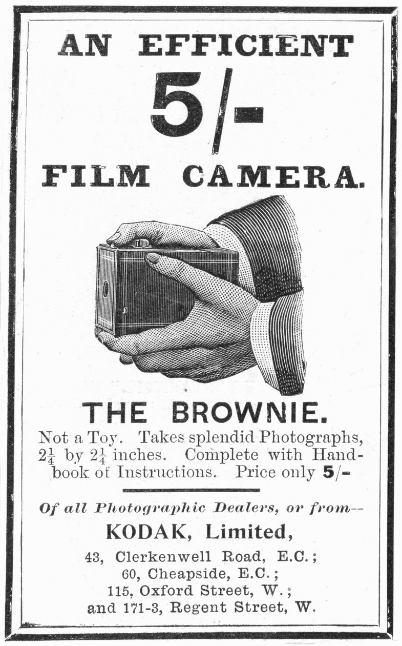 Annonse for Kodak Brownie-bokskameraer, 1900 av Unbekannt