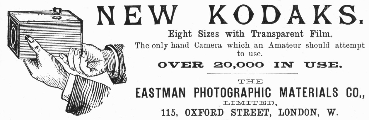 Annonse for Kodak-kameraer, 1890 av Unbekannt