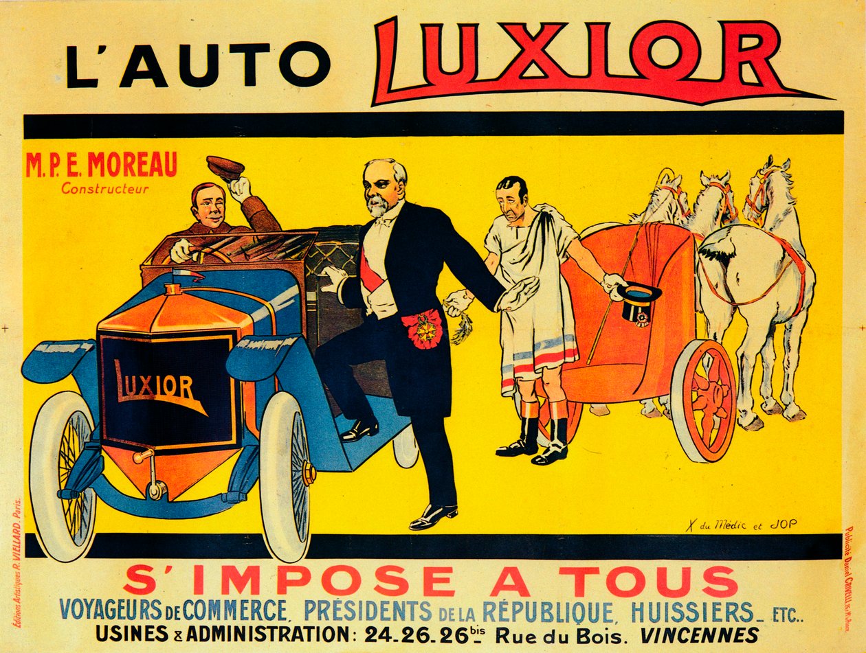 Annonse for Luxior-biler, c1912-1914 av Unbekannt