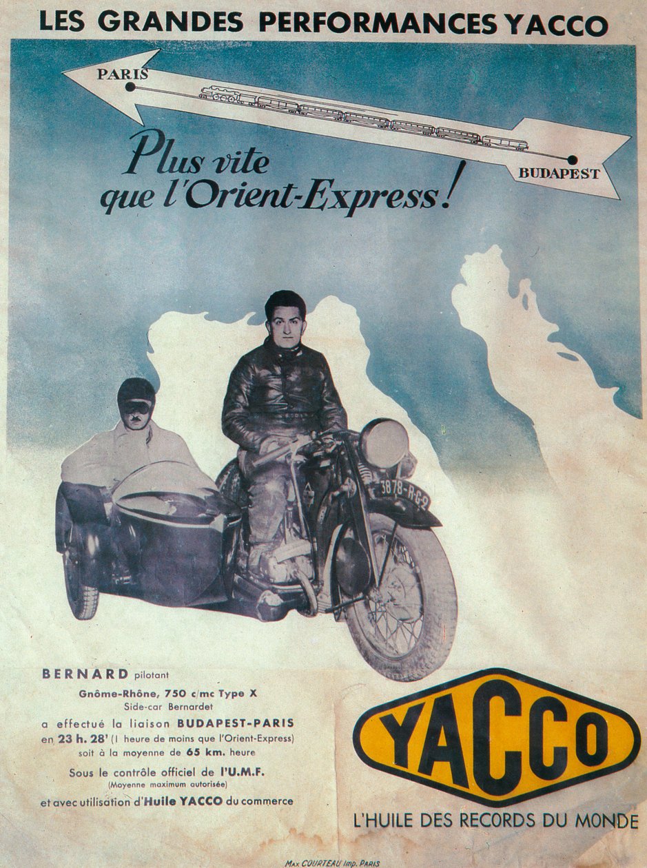 Annonse for Yacco motorolje, 1936 av Unbekannt