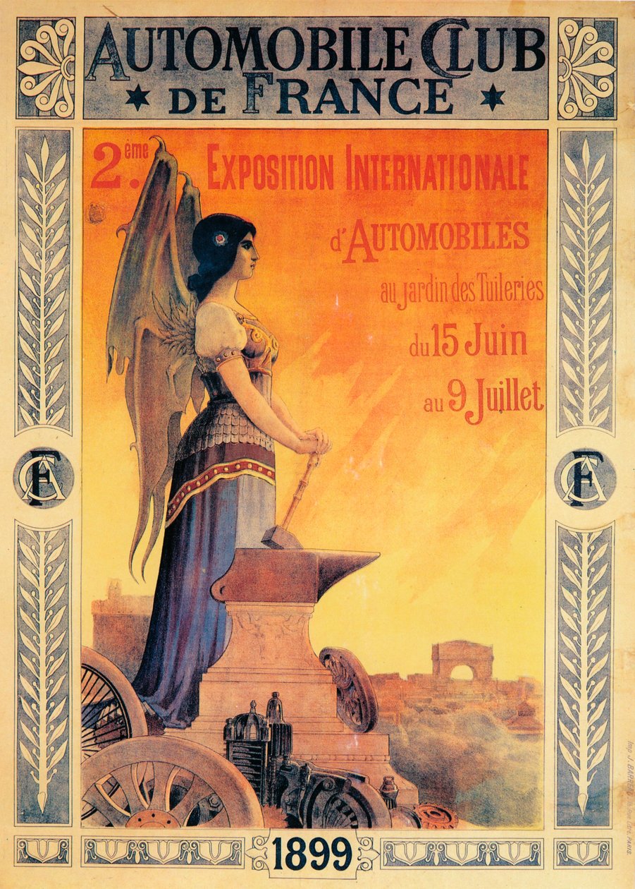Annonse for Automobile Club de Frances International Automobile Exposition, 1899 av Unbekannt