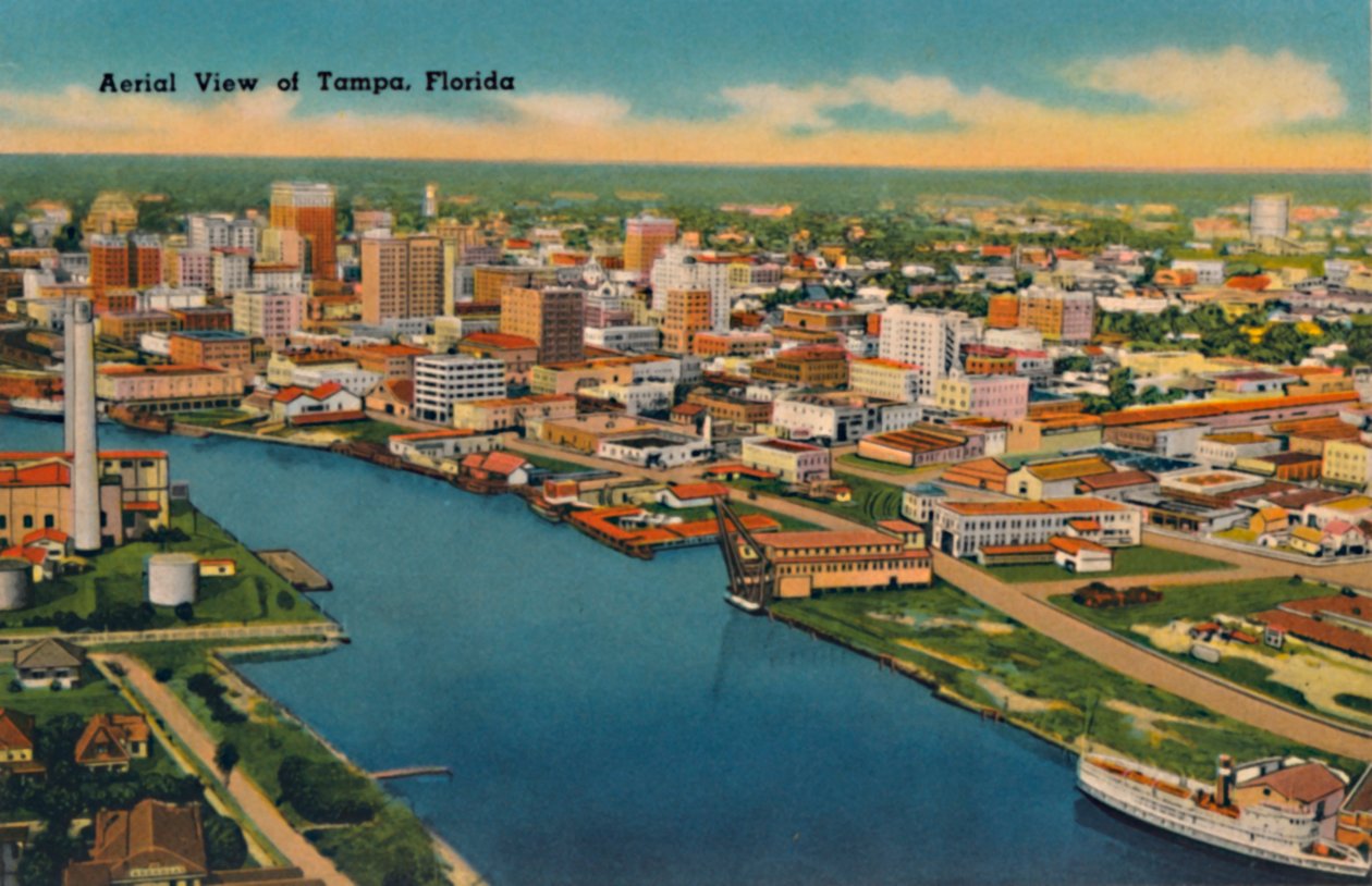 Luftfoto av Tampa, Florida, c1940-tallet av Unbekannt