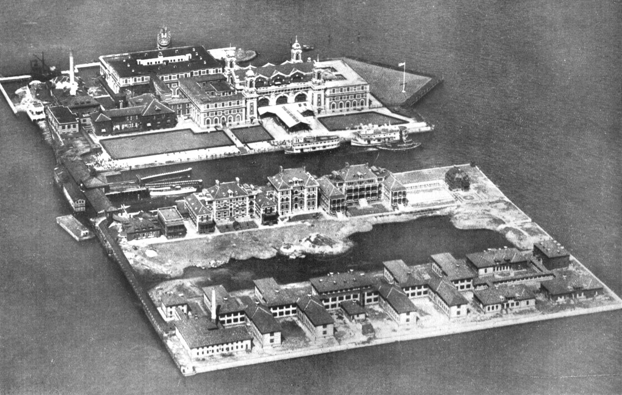 Luftfoto av Ellis Island Immigration Station, New York, USA, 1926 av Unbekannt
