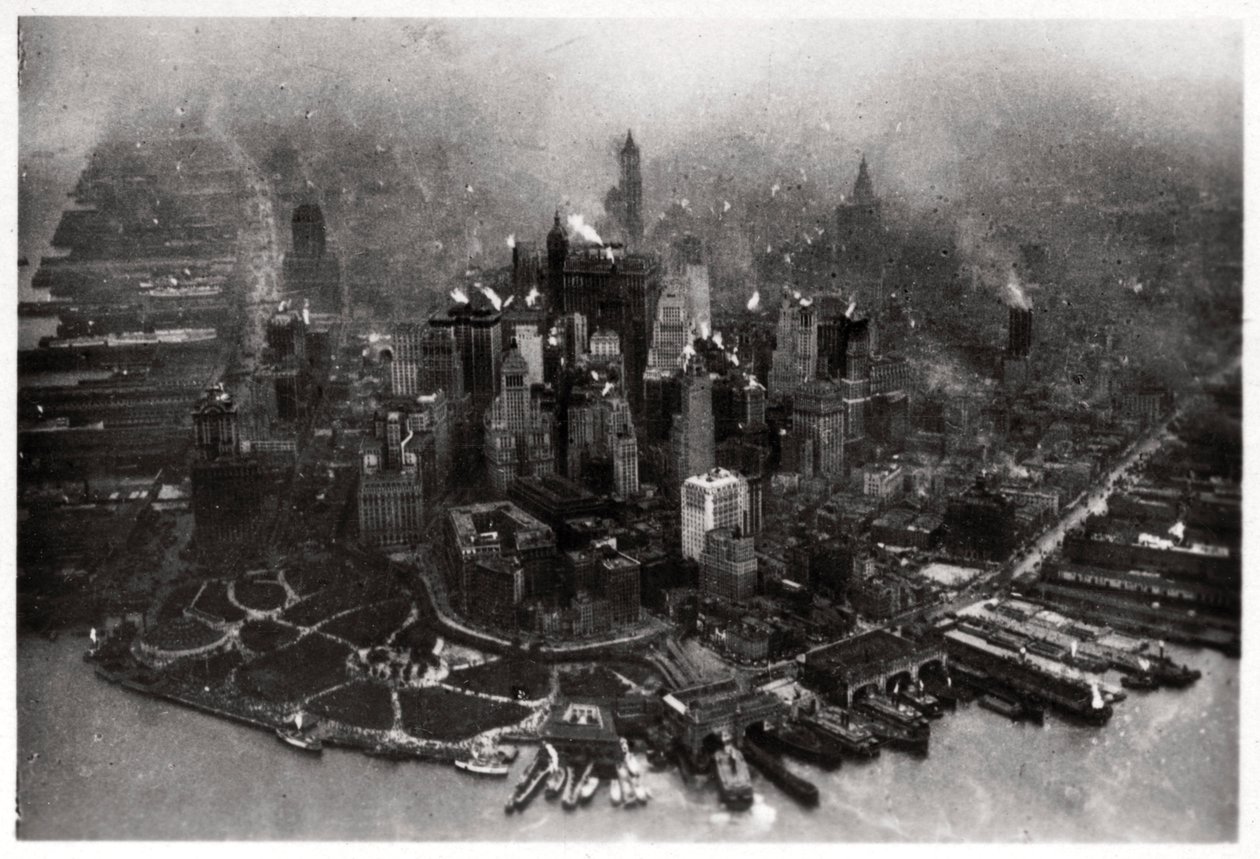 Luftfoto av Manhattan, New York City, USA, fra en Zeppelin, 1928 1933 av Unbekannt