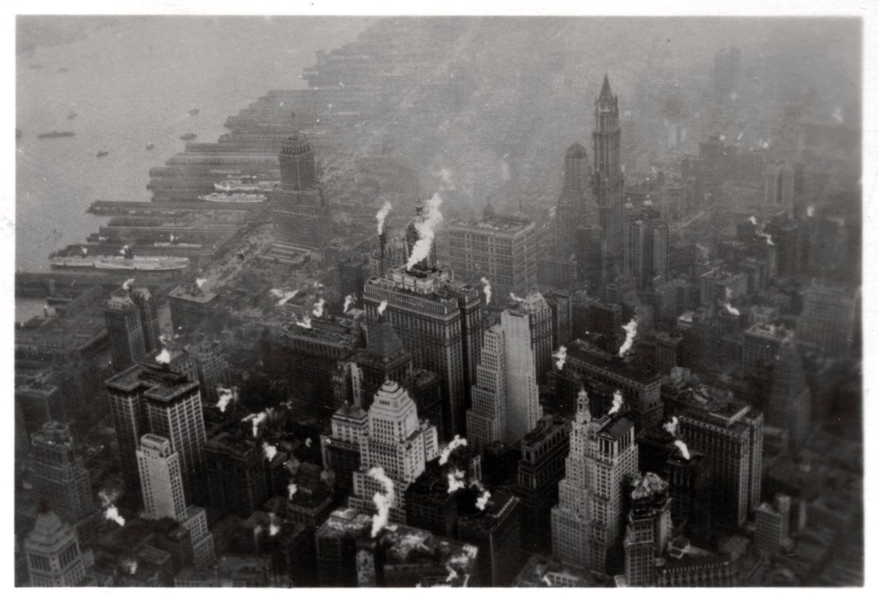 Luftfoto av Manhattan, New York City, USA, fra en Zeppelin, 1928 1933 av Unbekannt