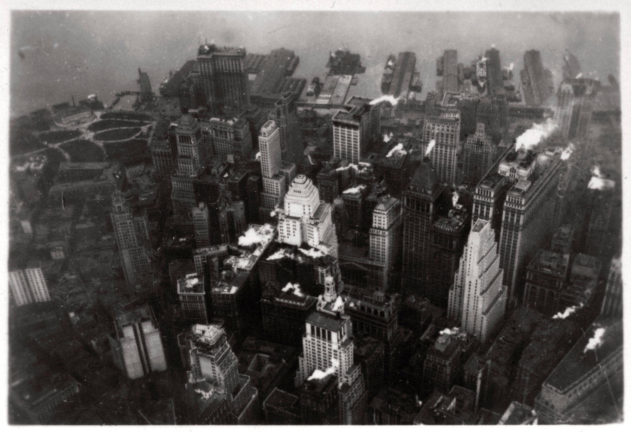 Luftfoto av Manhattan, New York City, USA, fra en Zeppelin, 1928 1933 av Unbekannt