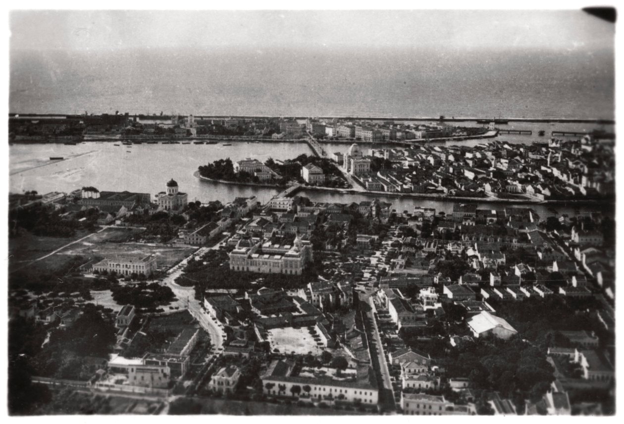 Luftfoto av Recife, Brasil, fra en Zeppelin, 1930 1933 av Unbekannt