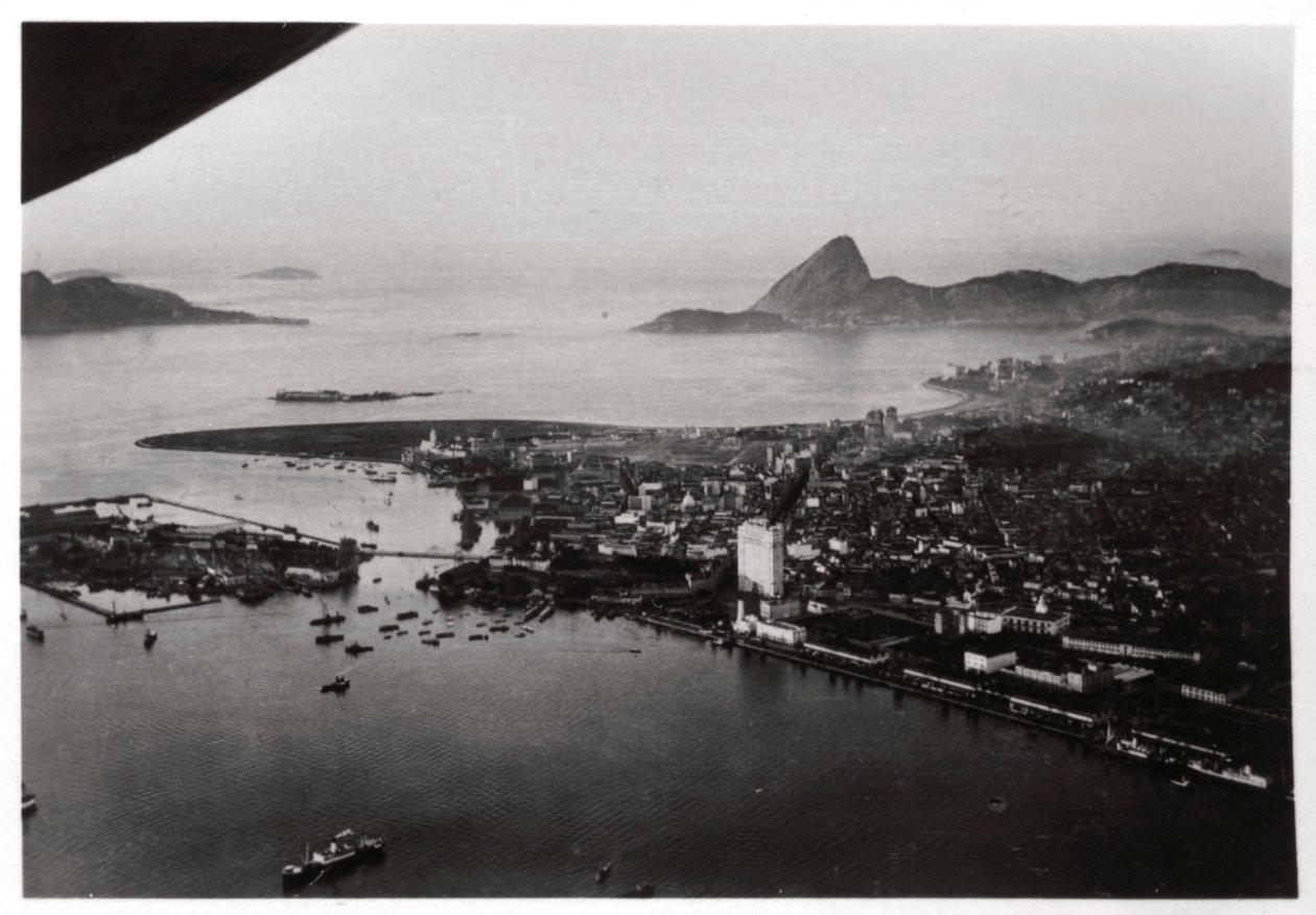 Luftfoto av Rio de Janeiro, Brasil, fra en Zeppelin, 1930 1933 av Unbekannt