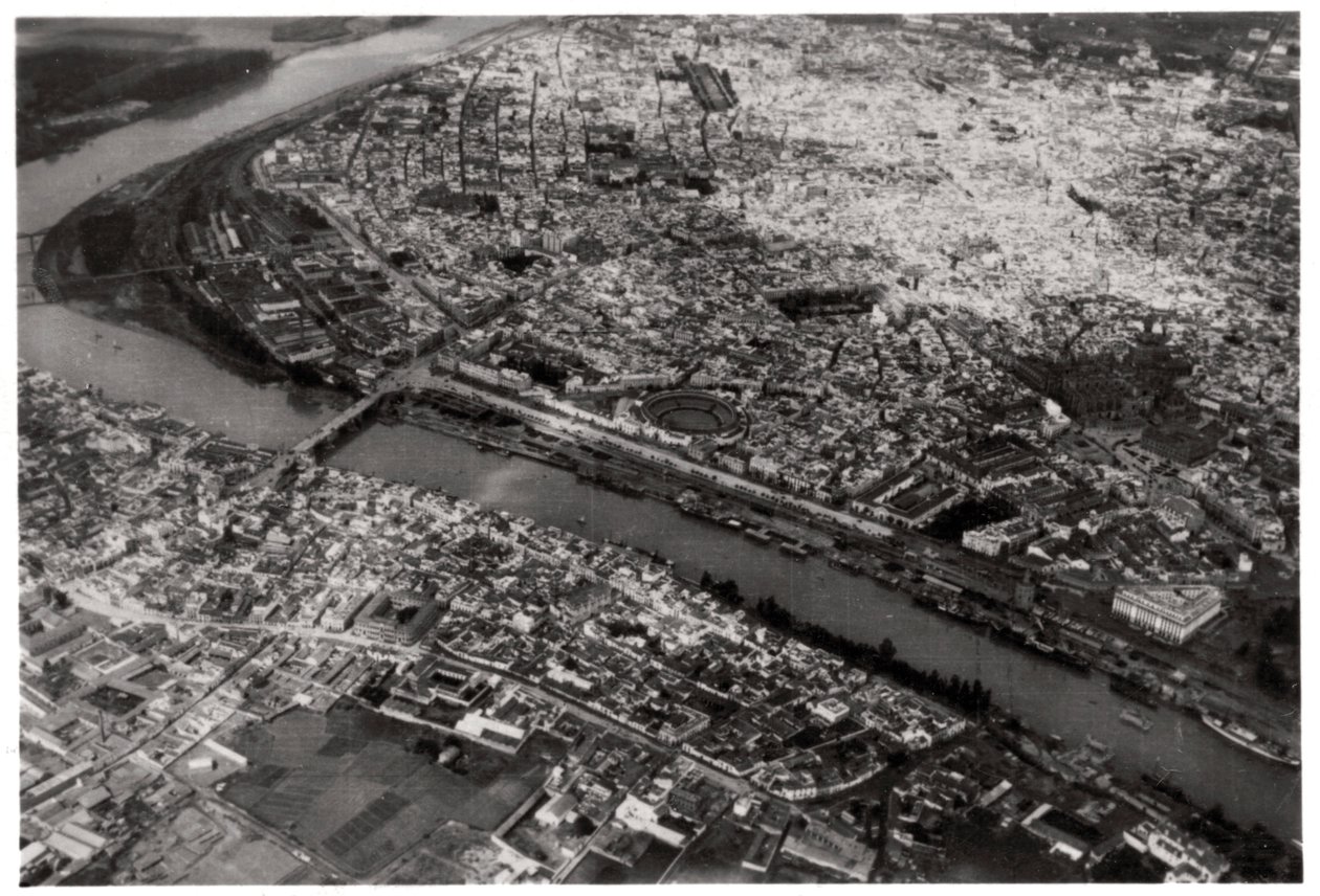 Luftfoto av Sevilla, Spania, fra en Zeppelin, 1929 1933 av Unbekannt